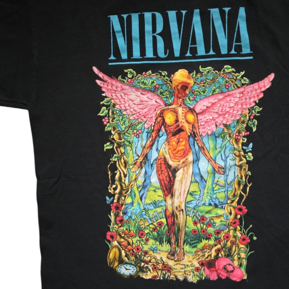 NIRVANA IN UTERO FOREST GRAPHIC REPOP T-SHIRT - L
